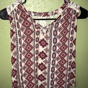 Pink patterned blouse/tank top